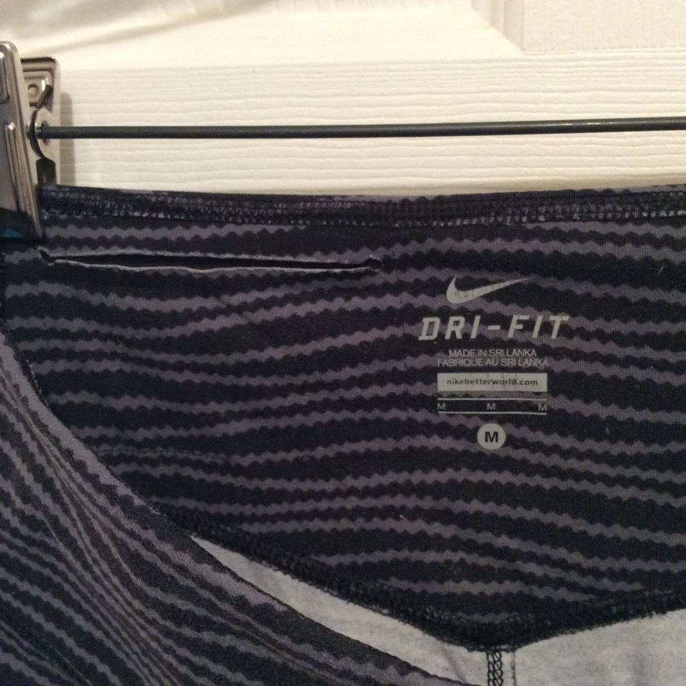 Nike Dri-Fit Leggings M Dark Gray Blue White - Picture 8 of 8